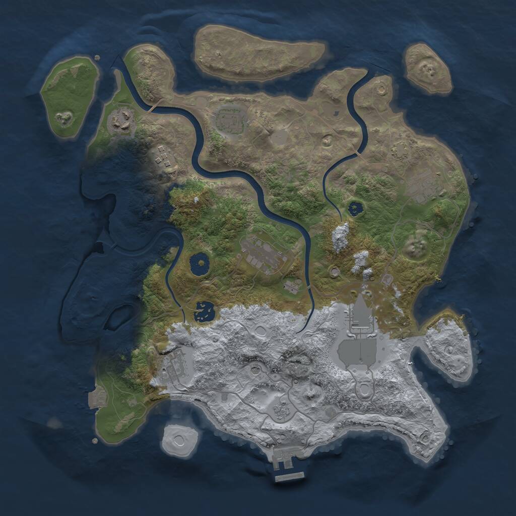 Rust Map: Procedural Map, Size: 3560, Seed: 122659, 13 Monuments