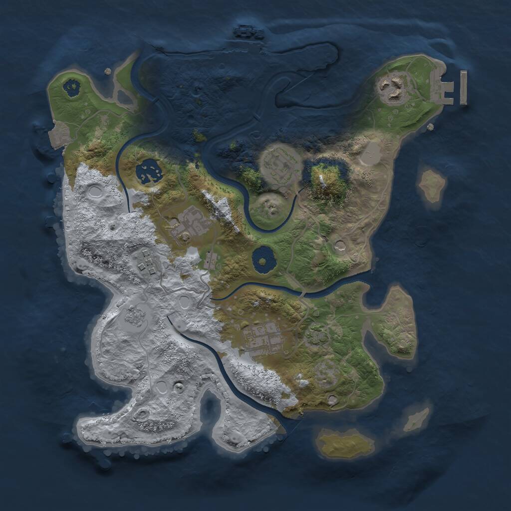 Rust Map: Procedural Map, Size: 3000, Seed: 72906, 12 Monuments