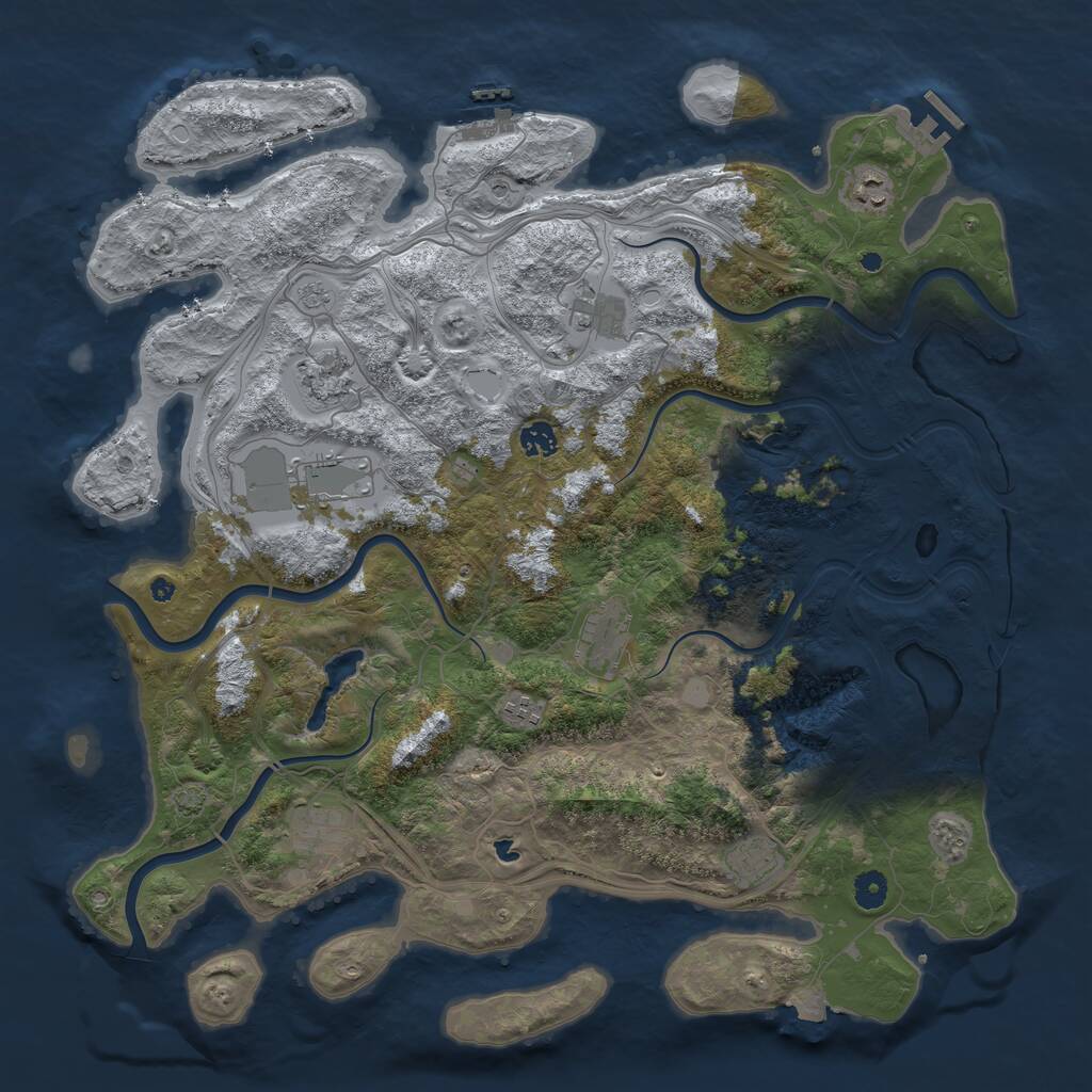 Rust Map: Procedural Map, Size: 4500, Seed: 1908171826, 15 Monuments