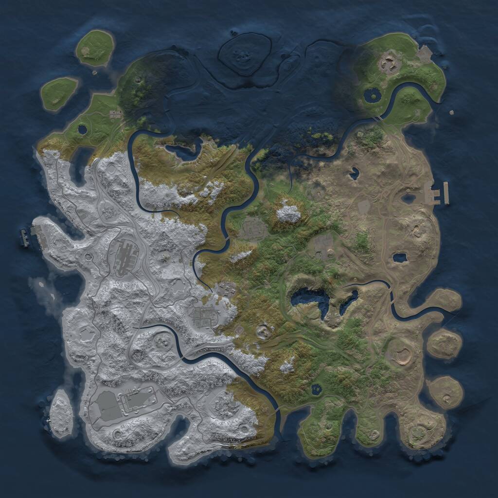 Rust Map: Procedural Map, Size: 4500, Seed: 275717886, 15 Monuments