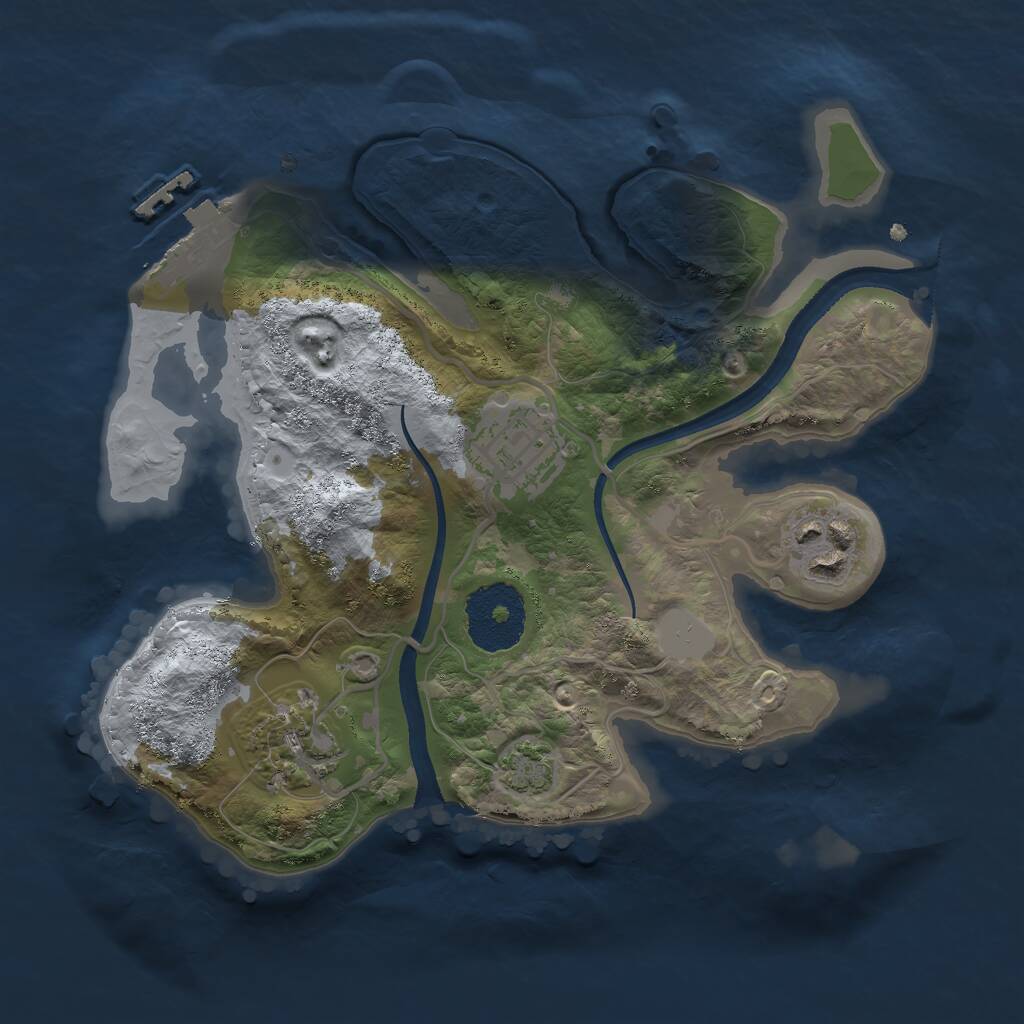 Rust Map: Procedural Map, Size: 2400, Seed: 6500, 6 Monuments