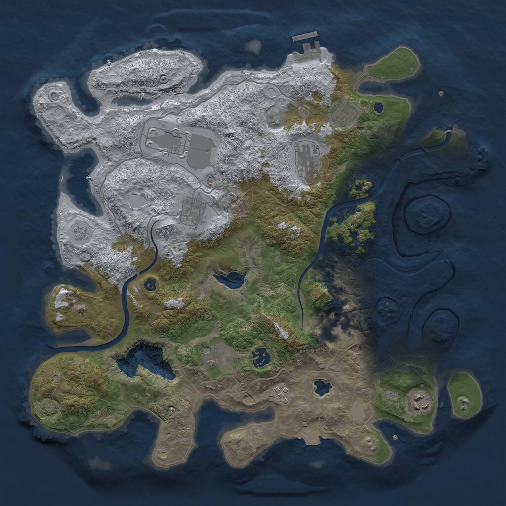 Rust Map: Procedural Map, Size: 4000, Seed: 699259781, 15 Monuments