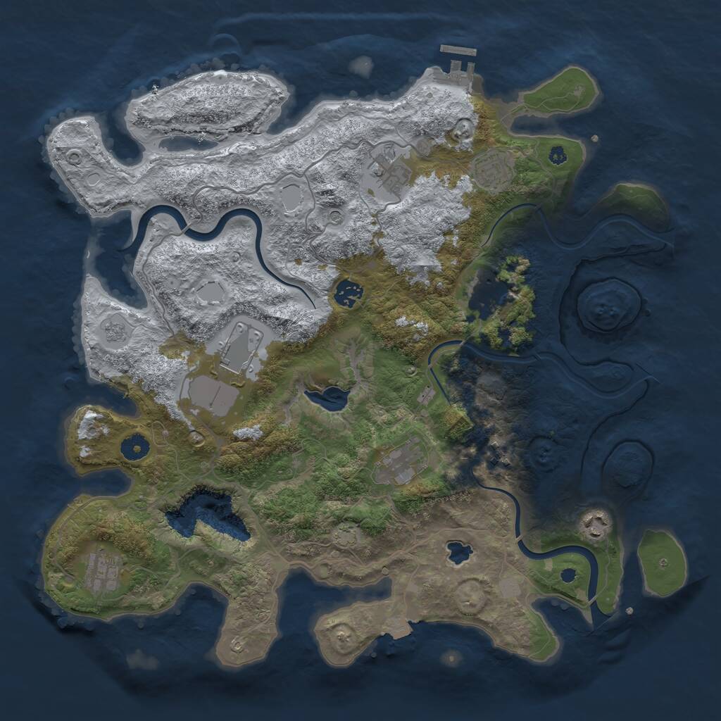 Rust Map: Procedural Map, Size: 4000, Seed: 699259781, 14 Monuments