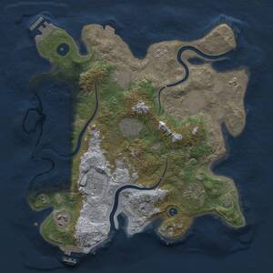 Thumbnail Rust Map: Procedural Map, Size: 3250, Seed: 1113565130, 13 Monuments