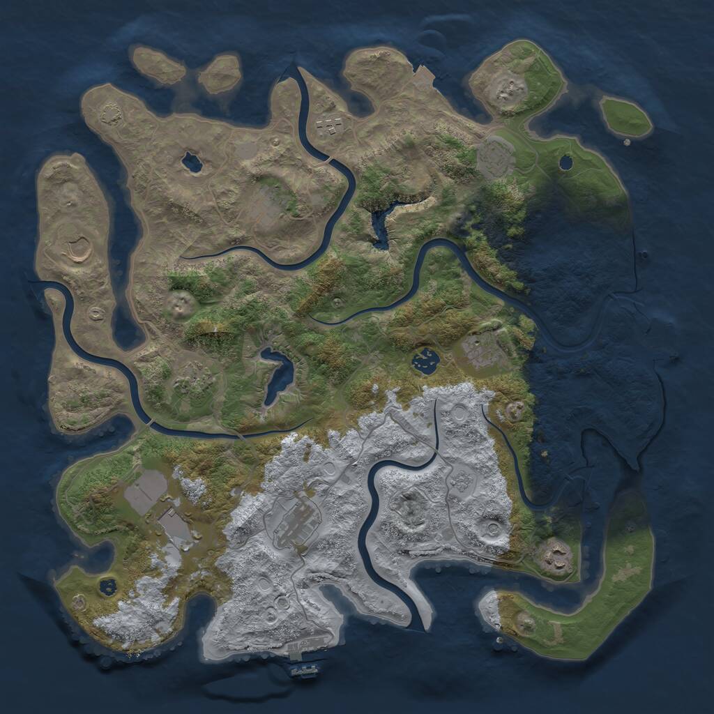 Rust Map: Procedural Map, Size: 4200, Seed: 788461563, 16 Monuments