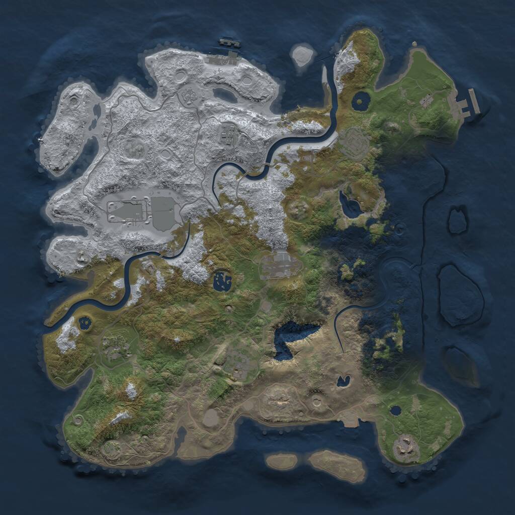Rust Map: Procedural Map, Size: 4000, Seed: 379522231, 14 Monuments
