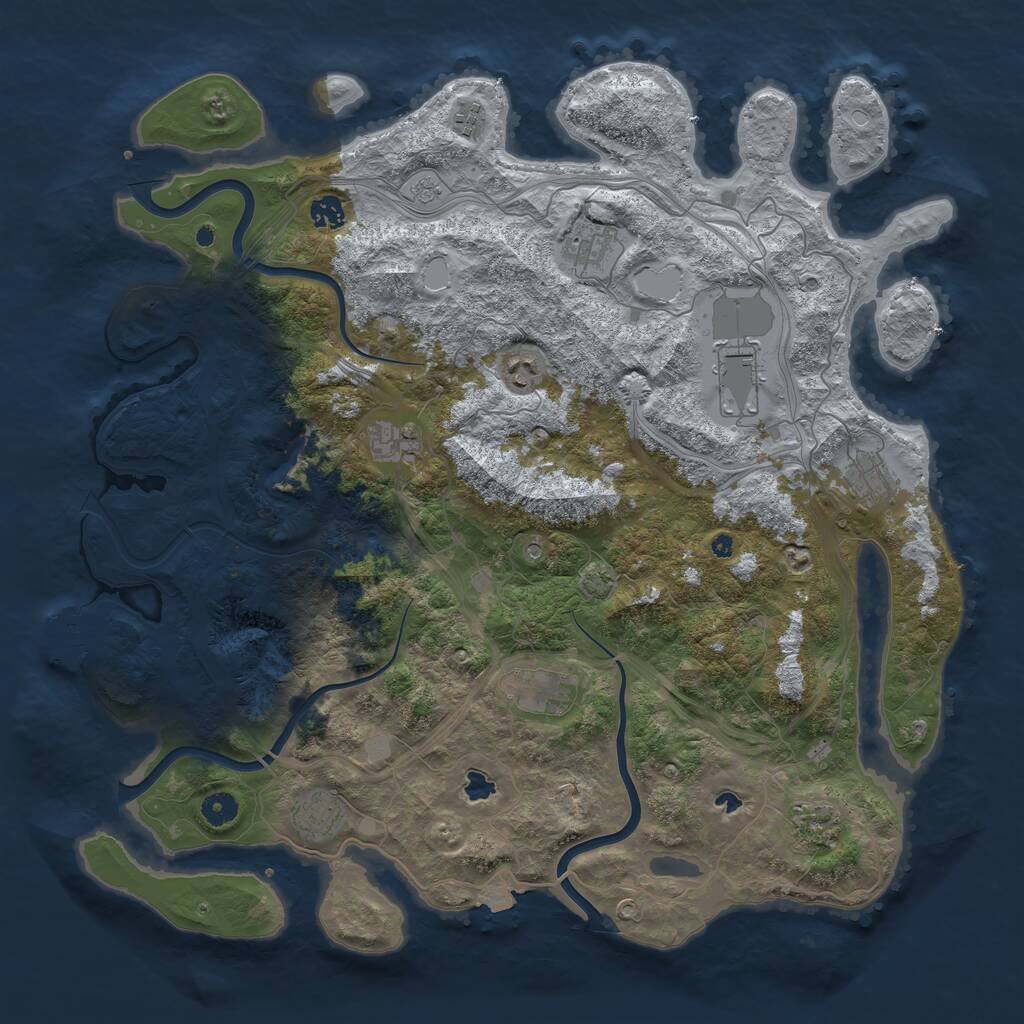 Rust Map: Procedural Map, Size: 4500, Seed: 183869699, 15 Monuments