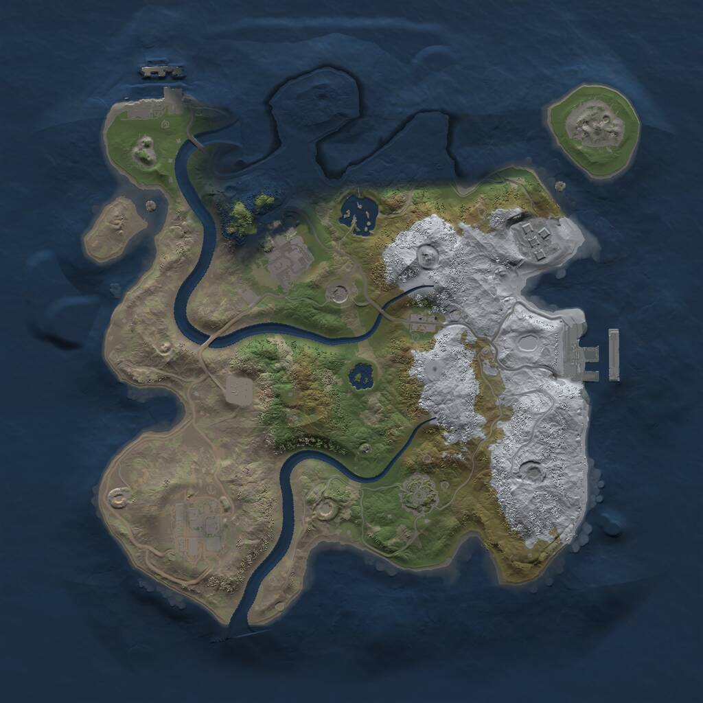Rust Map: Procedural Map, Size: 2700, Seed: 1758196920, 9 Monuments