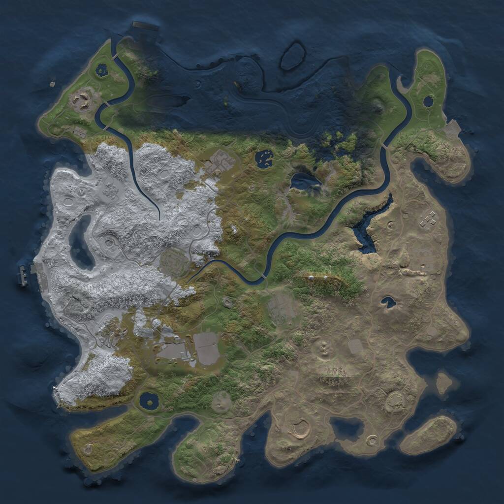 Rust Map: Procedural Map, Size: 4000, Seed: 22141, 16 Monuments