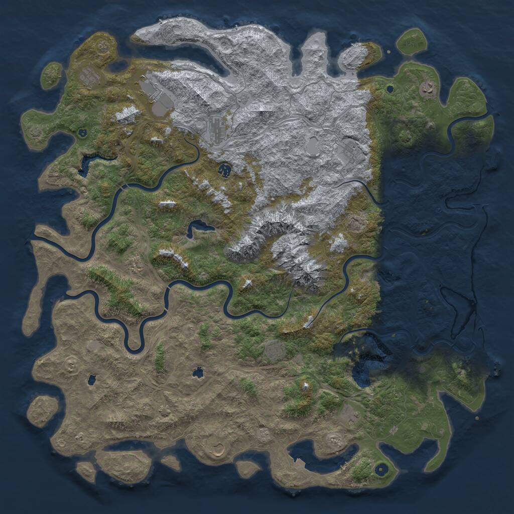 Rust Map: Procedural Map, Size: 6000, Seed: 565139268, 17 Monuments