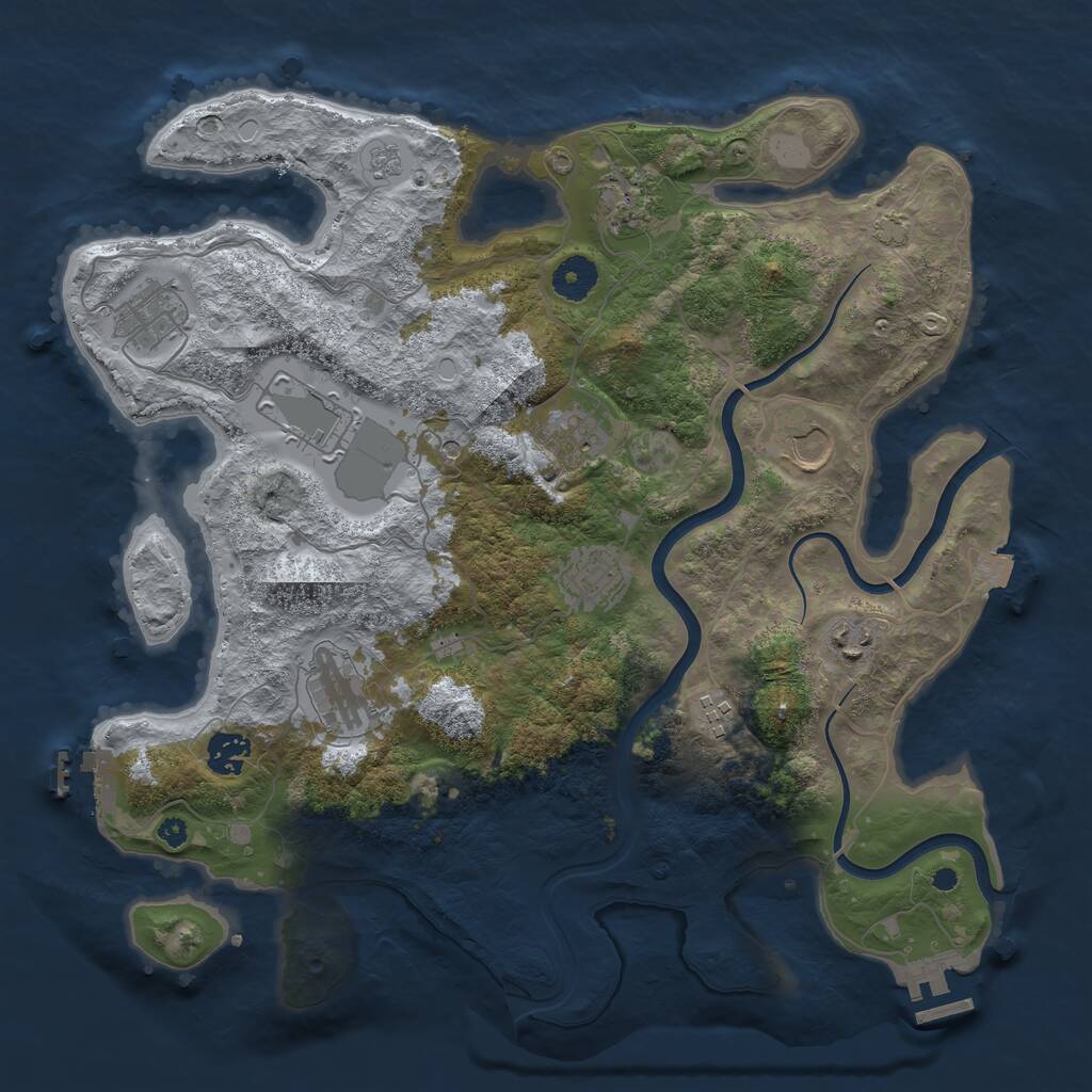 Rust Map: Procedural Map, Size: 3750, Seed: 18092025, 16 Monuments