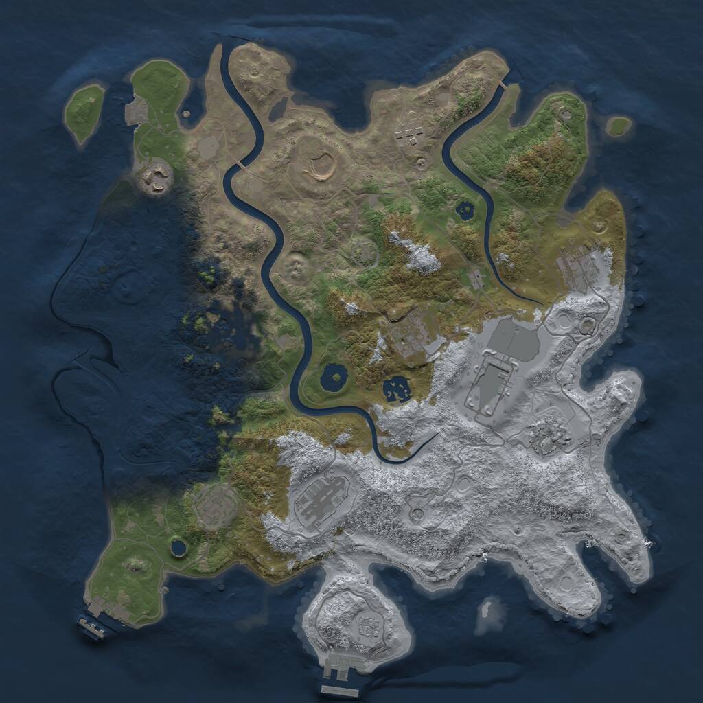 Rust Map: Procedural Map, Size: 3800, Seed: 759083752, 17 Monuments