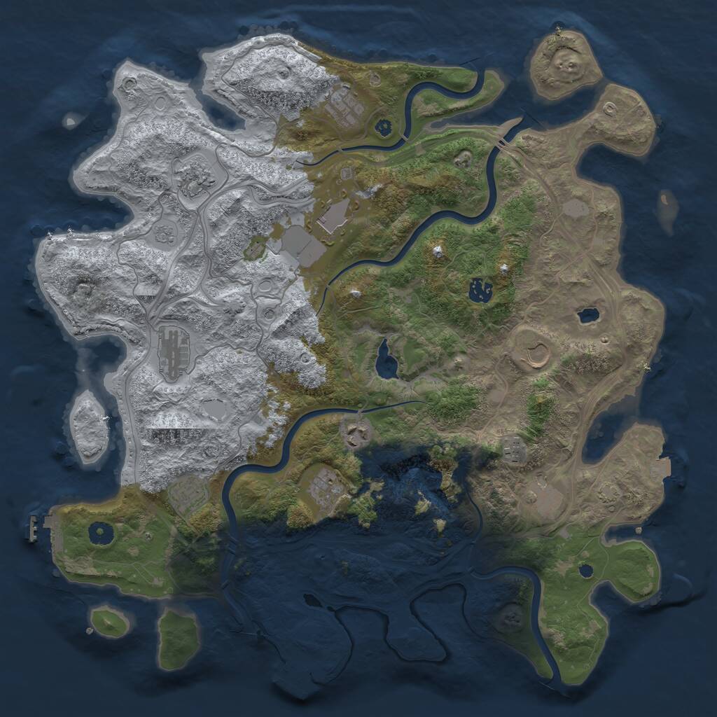 Rust Map: Procedural Map, Size: 4350, Seed: 18092025, 17 Monuments