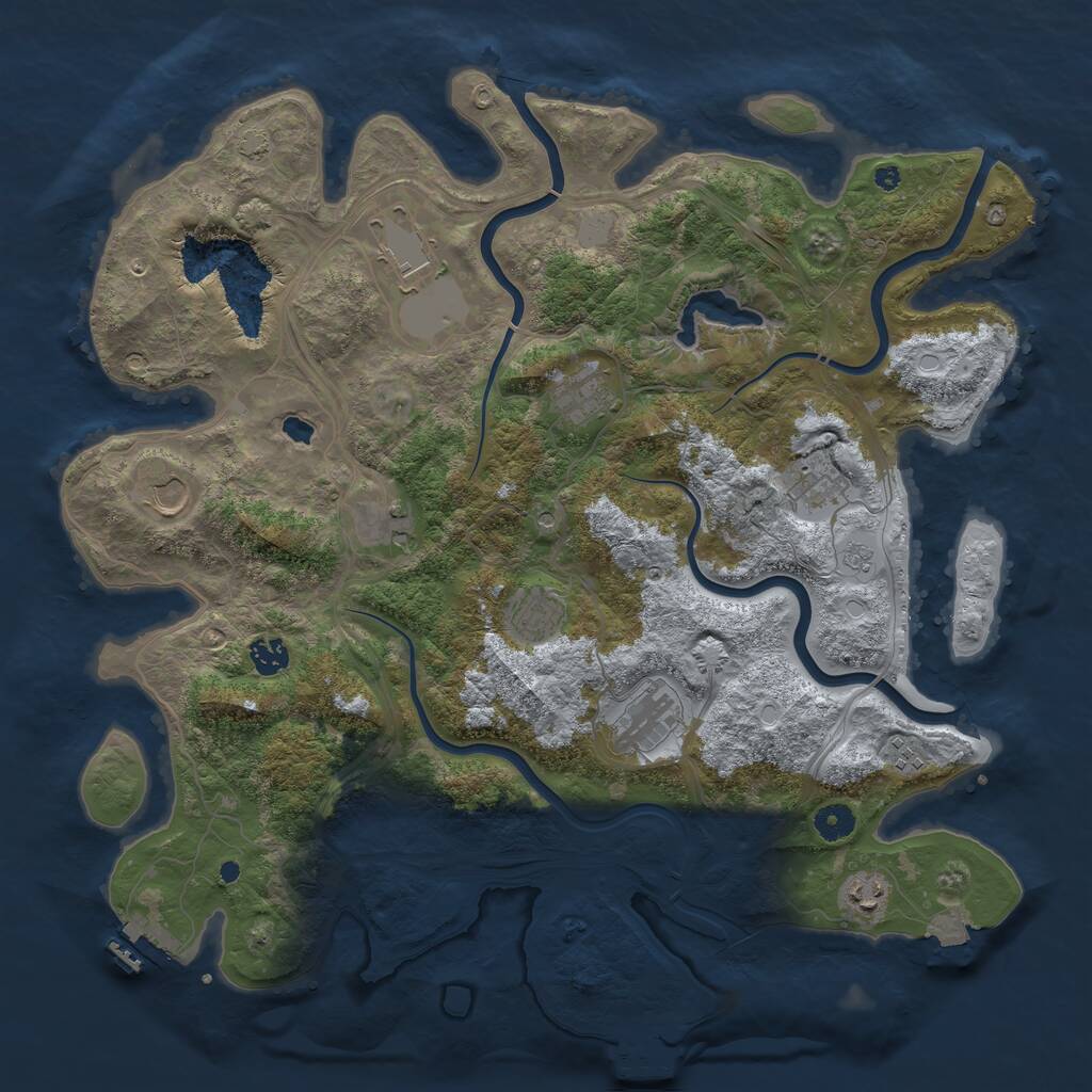 Rust Map: Procedural Map, Size: 4300, Seed: 636373319, 16 Monuments
