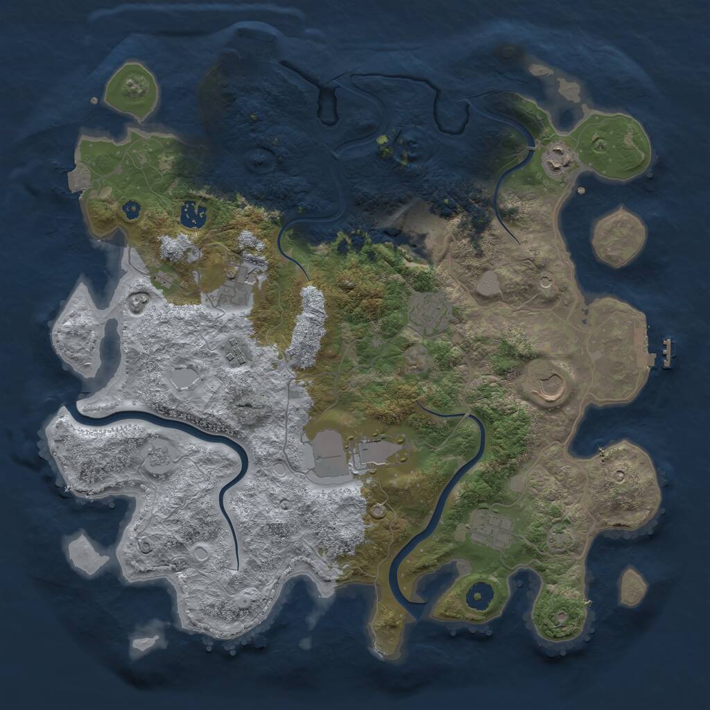 Rust Map: Procedural Map, Size: 3900, Seed: 1029384756, 15 Monuments