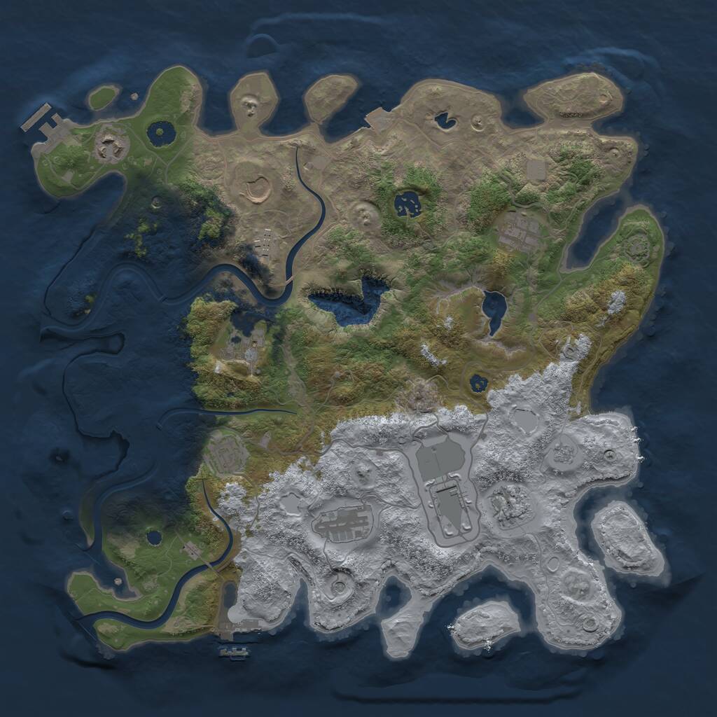 Rust Map: Procedural Map, Size: 4000, Seed: 1234598517, 16 Monuments