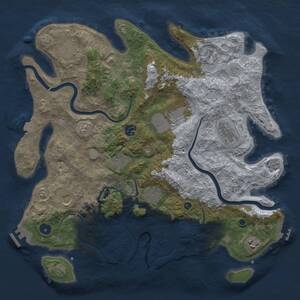 Thumbnail Rust Map: Procedural Map, Size: 3950, Seed: 749981893, 16 Monuments