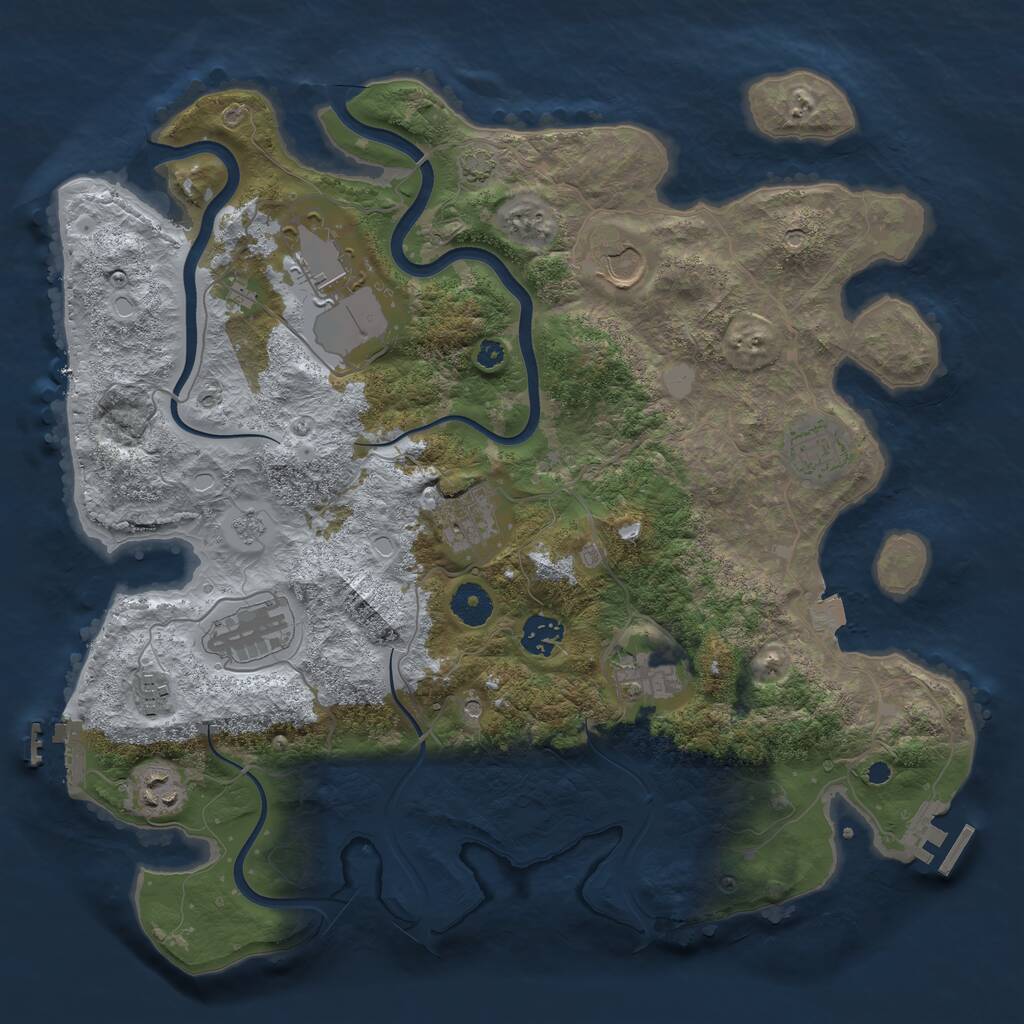Rust Map: Procedural Map, Size: 3750, Seed: 2005031523, 15 Monuments