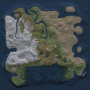 Thumbnail Rust Map: Procedural Map, Size: 3750, Seed: 2005031523, 15 Monuments