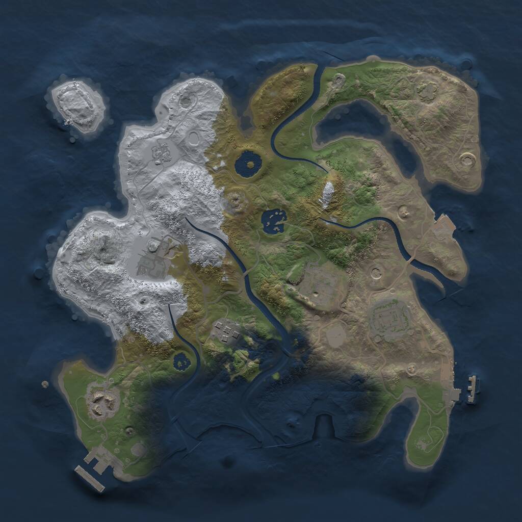 Rust Map: Procedural Map, Size: 3000, Seed: 142913265, 12 Monuments