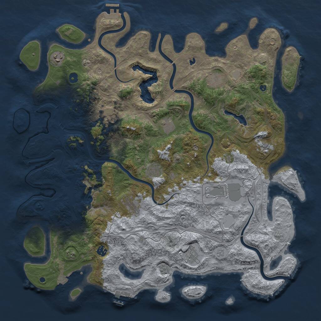 Rust Map: Procedural Map, Size: 4800, Seed: 844363652, 17 Monuments