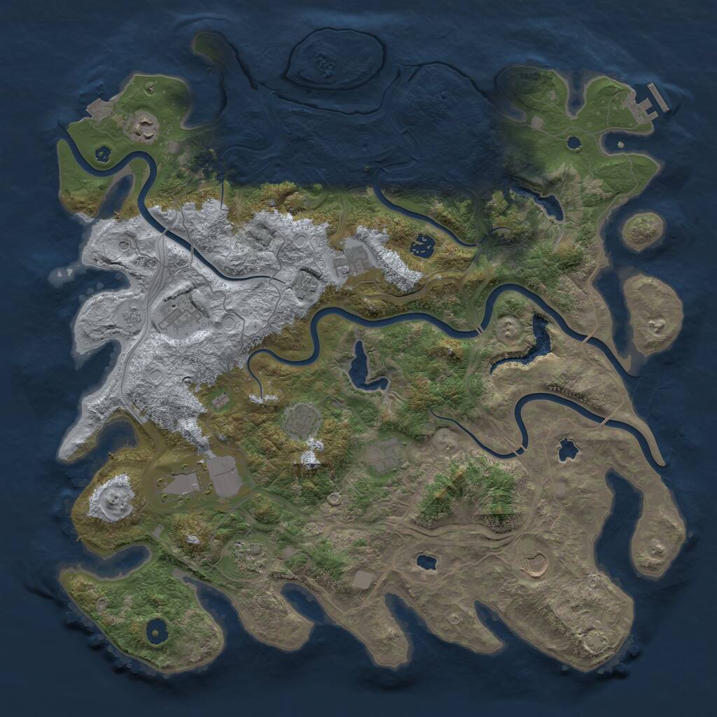 Rust Map: Procedural Map, Size: 4500, Seed: 285998155, 15 Monuments