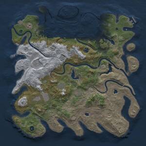 Thumbnail Rust Map: Procedural Map, Size: 4500, Seed: 285998155, 15 Monuments