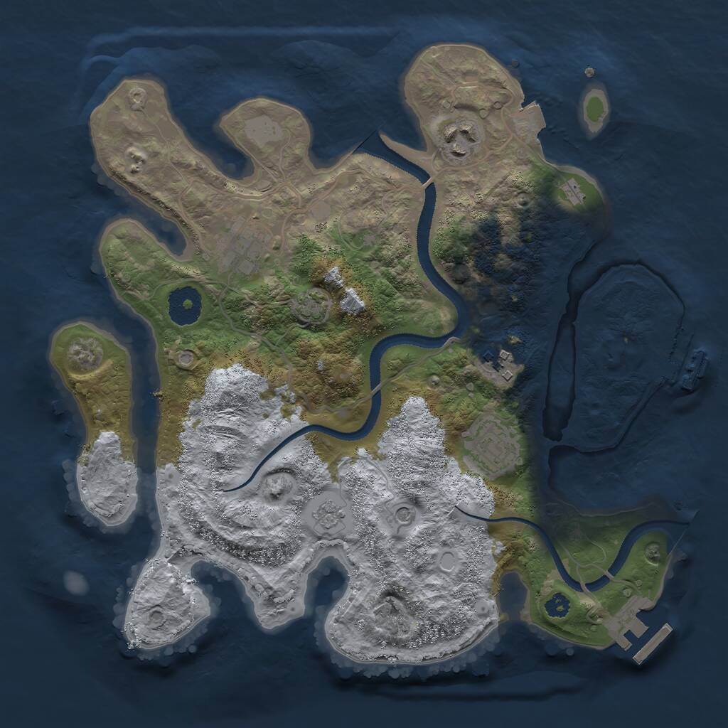 Rust Map: Procedural Map, Size: 3000, Seed: 1665352433, 10 Monuments