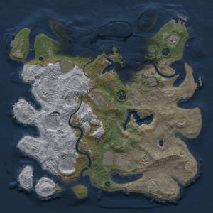 Thumbnail Rust Map: Procedural Map, Size: 4000, Seed: 998168, 16 Monuments