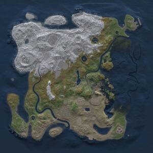 Thumbnail Rust Map: Procedural Map, Size: 4000, Seed: 990365, 15 Monuments