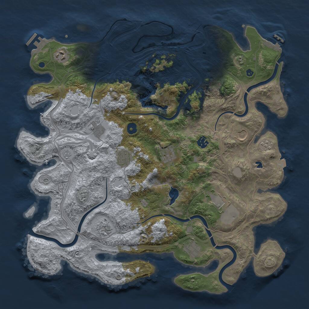 Rust Map: Procedural Map, Size: 4250, Seed: 1382853730, 16 Monuments