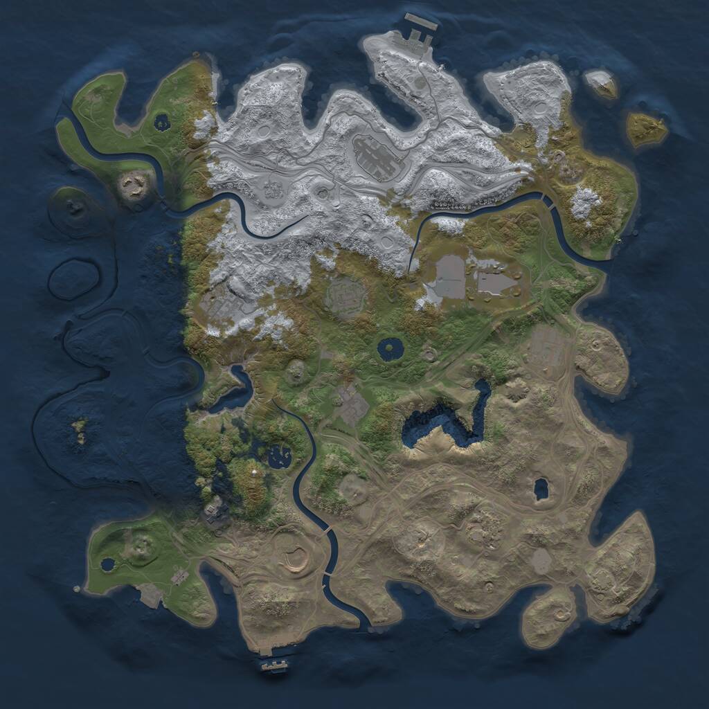 Rust Map: Procedural Map, Size: 4250, Seed: 900705836, 17 Monuments