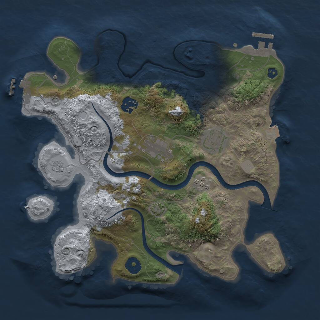 Rust Map: Procedural Map, Size: 3000, Seed: 1123709872, 10 Monuments