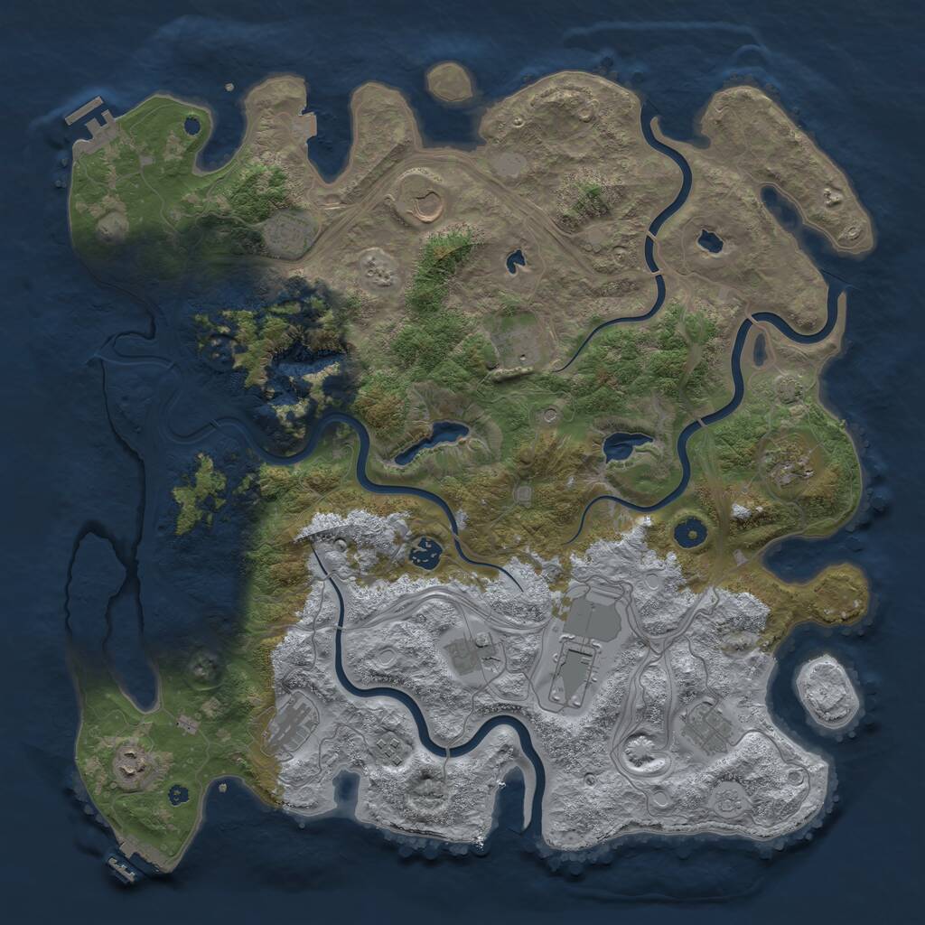 Rust Map: Procedural Map, Size: 4500, Seed: 984766485, 17 Monuments