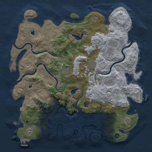 Thumbnail Rust Map: Procedural Map, Size: 4500, Seed: 791759991, 17 Monuments