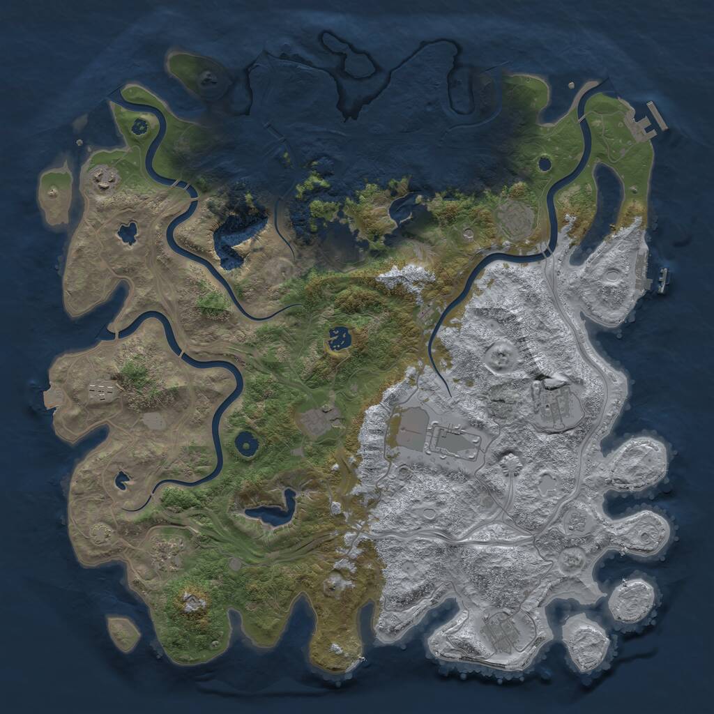 Rust Map: Procedural Map, Size: 4500, Seed: 271797078, 16 Monuments
