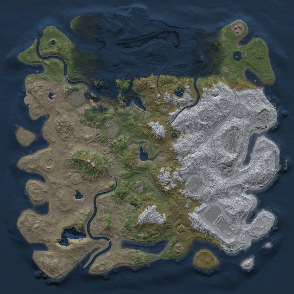 Rust Map: Procedural Map, Size: 4650, Seed: 1381584962, 16 Monuments