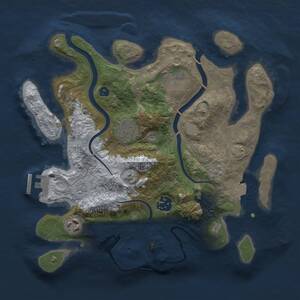 Thumbnail Rust Map: Procedural Map, Size: 3000, Seed: 149904809, 10 Monuments
