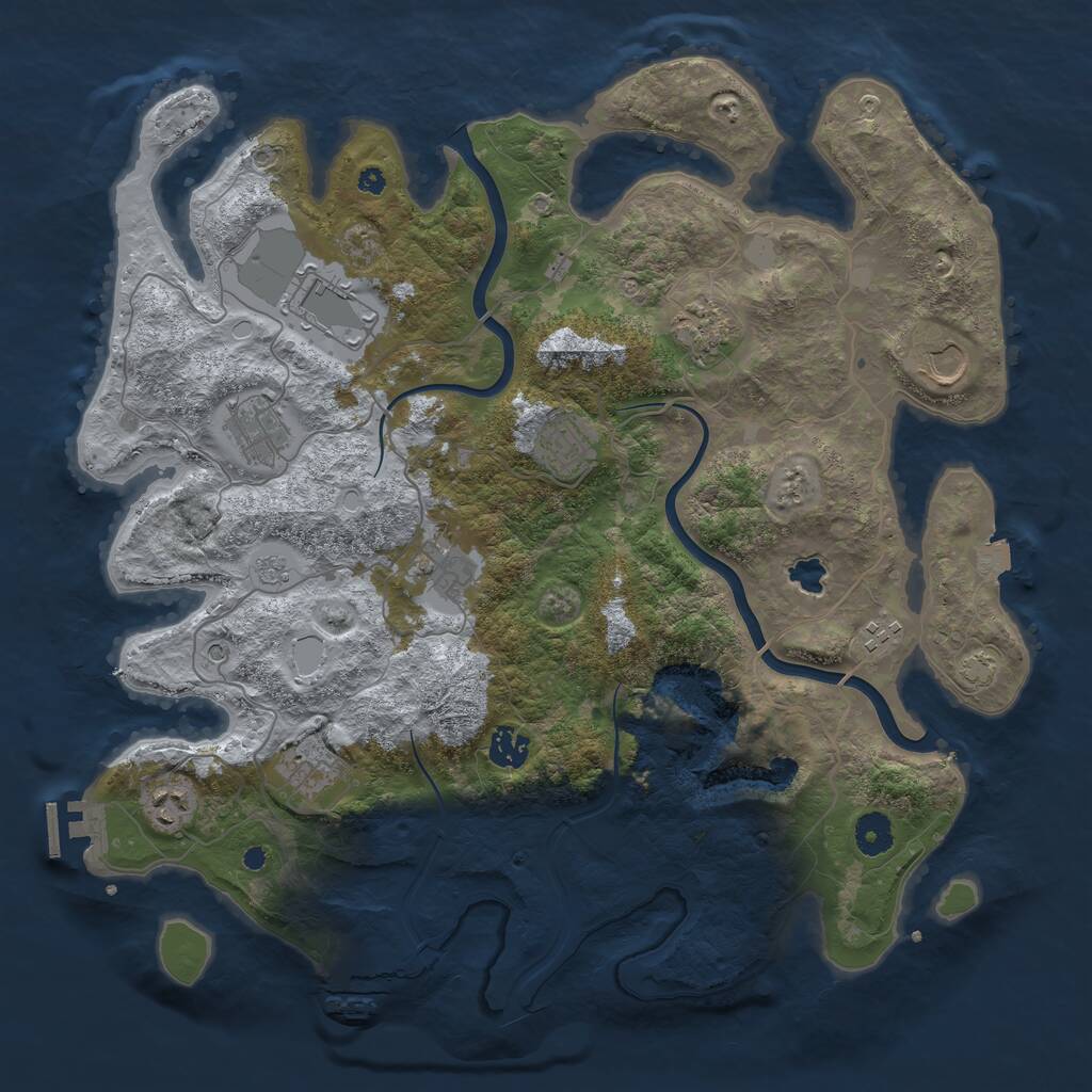 Rust Map: Procedural Map, Size: 4000, Seed: 88196, 16 Monuments