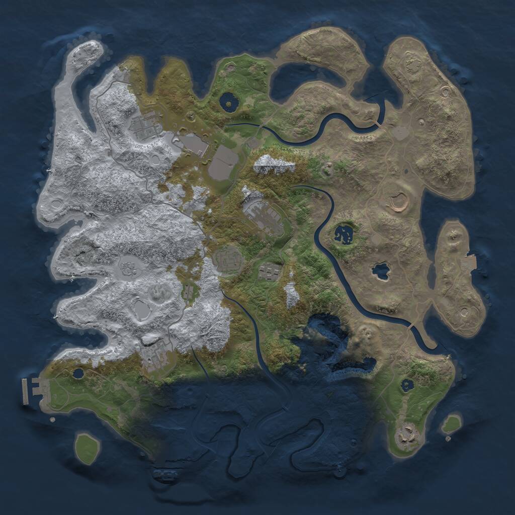 Rust Map: Procedural Map, Size: 4000, Seed: 88196, 15 Monuments