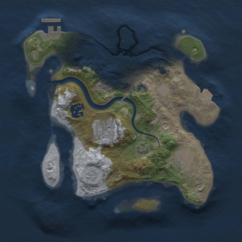 Rust Map: Procedural Map, Size: 2500, Seed: 1617933253, 9 Monuments