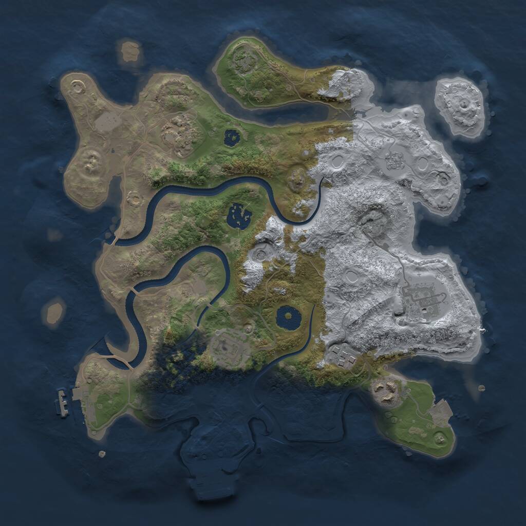 Rust Map: Procedural Map, Size: 3145, Seed: 1209531922, 12 Monuments