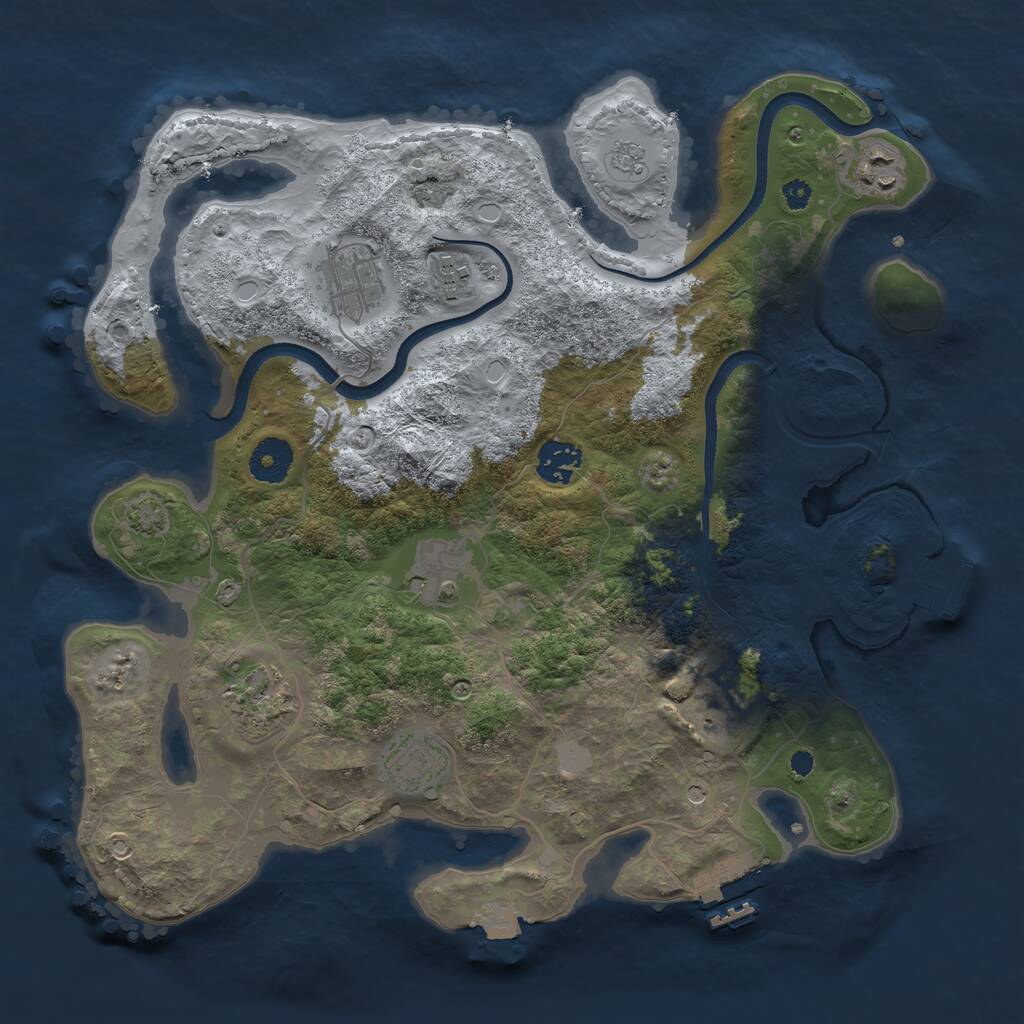 Rust Map: Procedural Map, Size: 3488, Seed: 1907030214, 14 Monuments