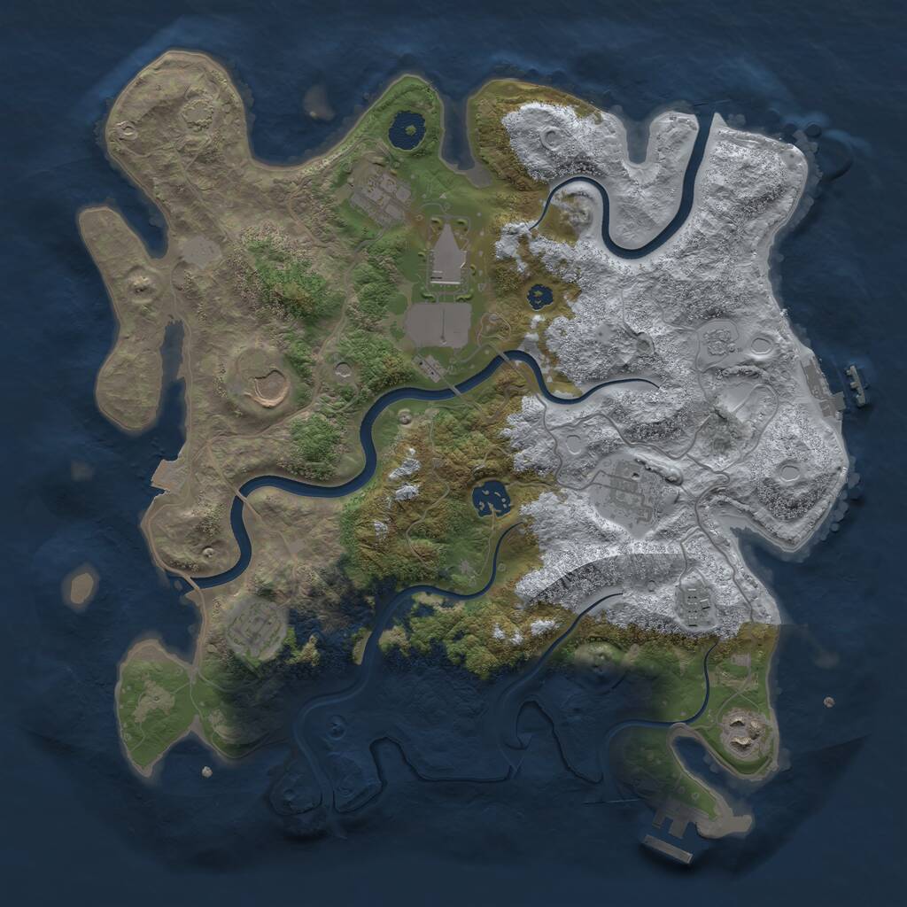 Rust Map: Procedural Map, Size: 3618, Seed: 1209531922, 14 Monuments