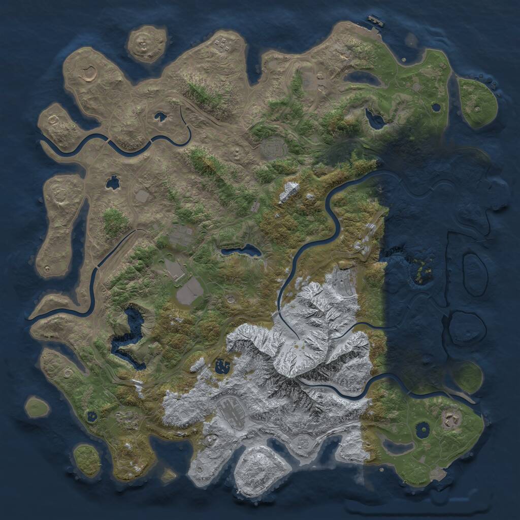 Rust Map: Procedural Map, Size: 5000, Seed: 1603814125, 17 Monuments