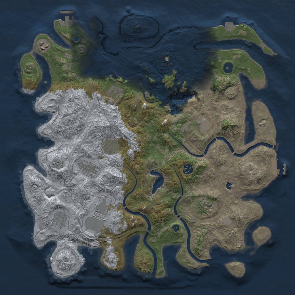 Rust Map: Procedural Map, Size: 4250, Seed: 2051404710, 16 Monuments