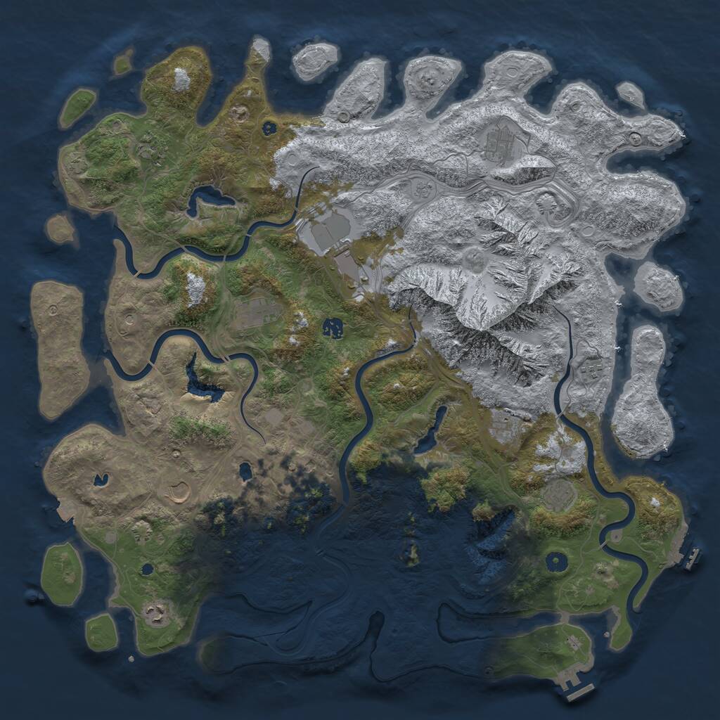 Rust Map: Procedural Map, Size: 5000, Seed: 1528069100, 17 Monuments