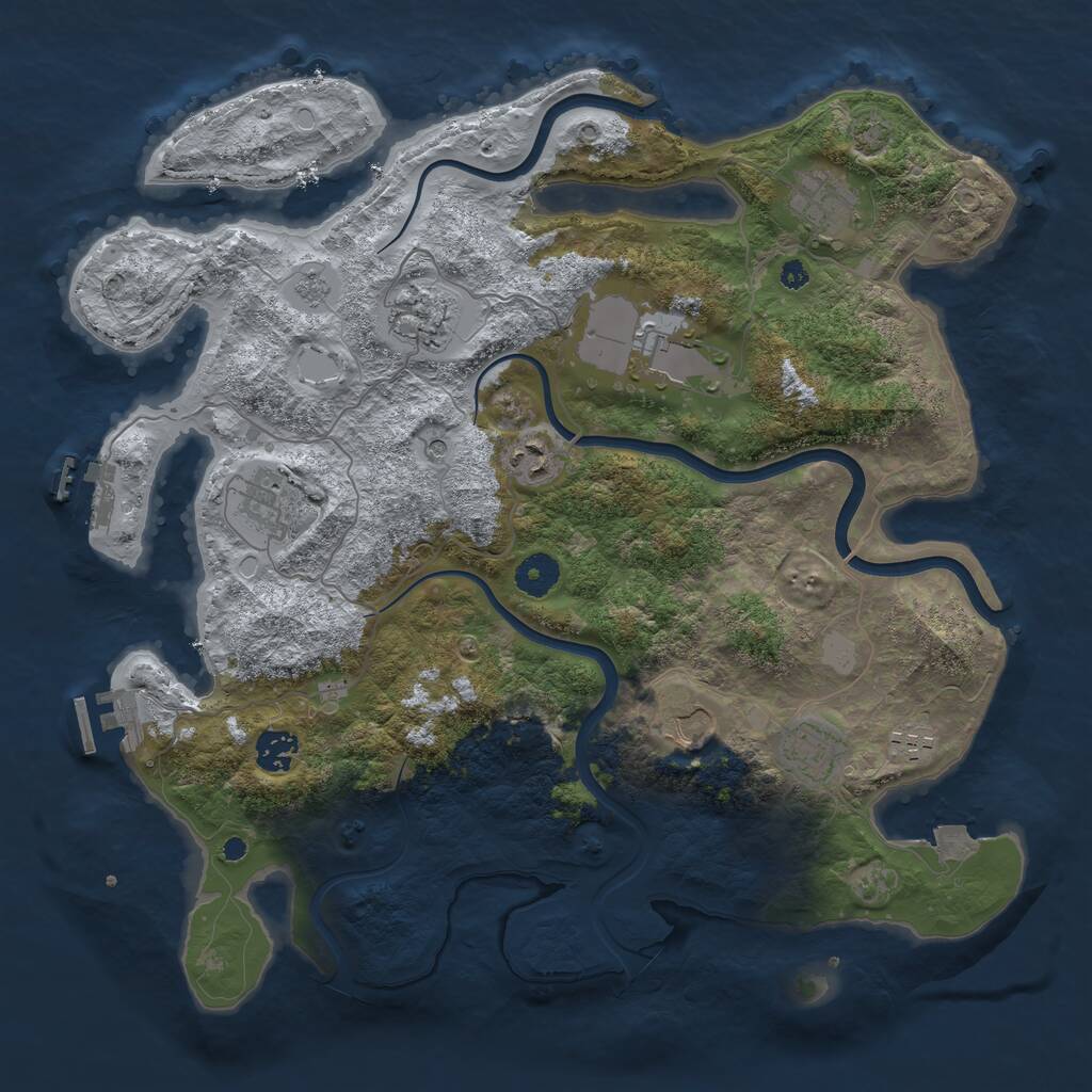 Rust Map: Procedural Map, Size: 3850, Seed: 201521982, 15 Monuments