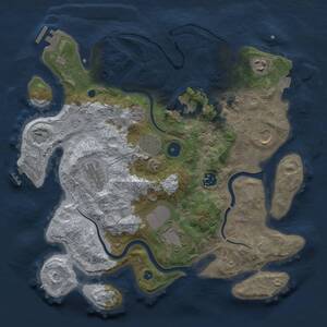Thumbnail Rust Map: Procedural Map, Size: 3500, Seed: 500686371, 14 Monuments