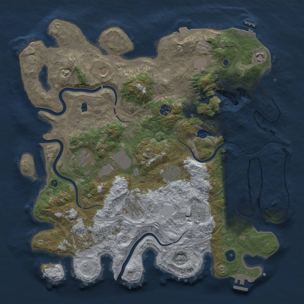 Rust Map: Procedural Map, Size: 4250, Seed: 245639832, 17 Monuments
